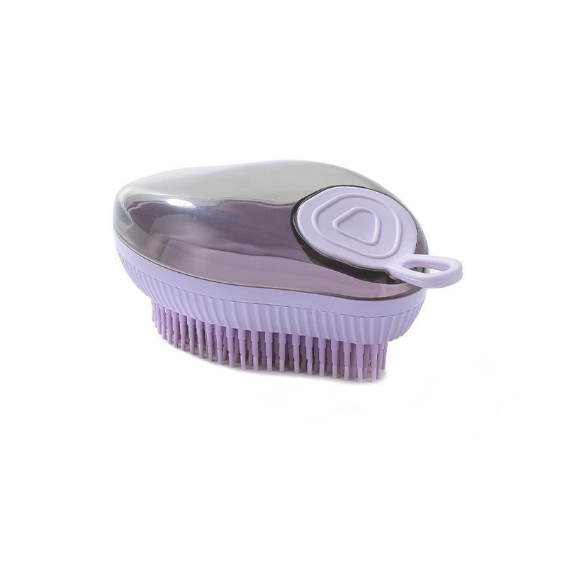 Silicone Push-Type Pet Bath Brush & Detangling Comb