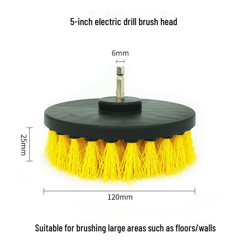 Electric Drill Brush Set: 3-Piece Kit with Flat & Spherical Brushes, Polishing Disc, Scouring Pads for Multi-Purpose Use