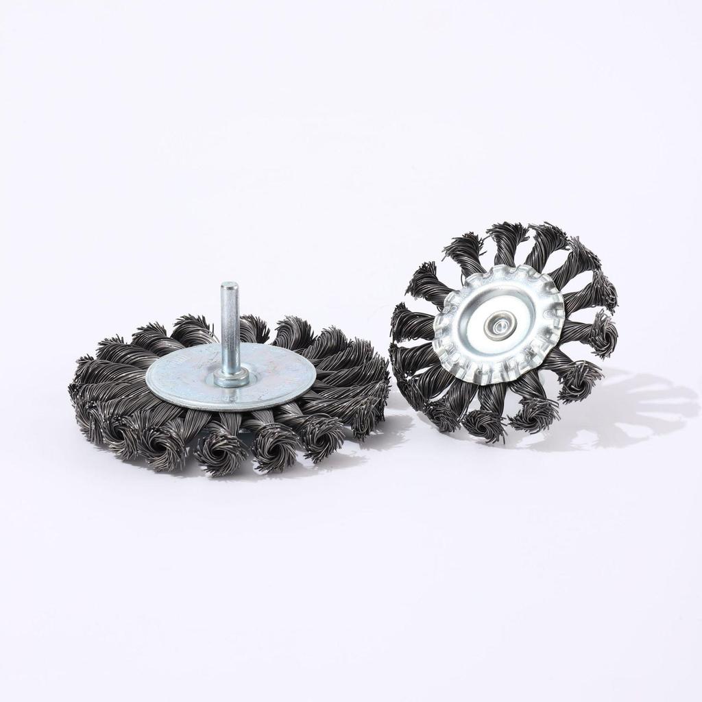 Cross-Twisted Steel Wire Brush Head for Drill/Grinder - Tire Grinding, Weld Scar Removal, and Polishing