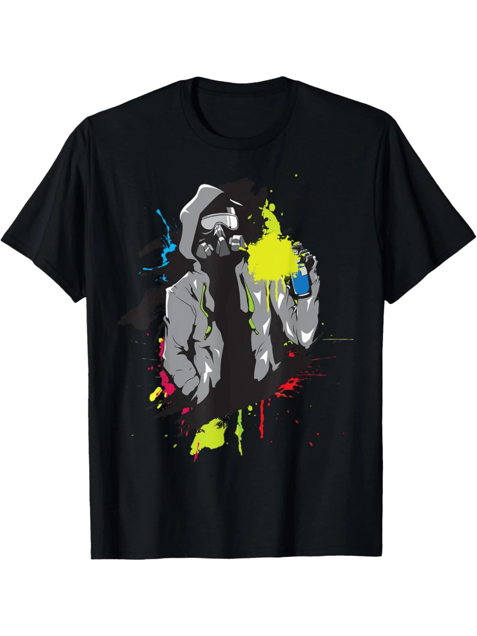 

Graphic Graffiti Digital Printed T Shirt 220g 1Pcs Streetwear Men s Casual Short Sleeve 100% Cotton S разноцветный