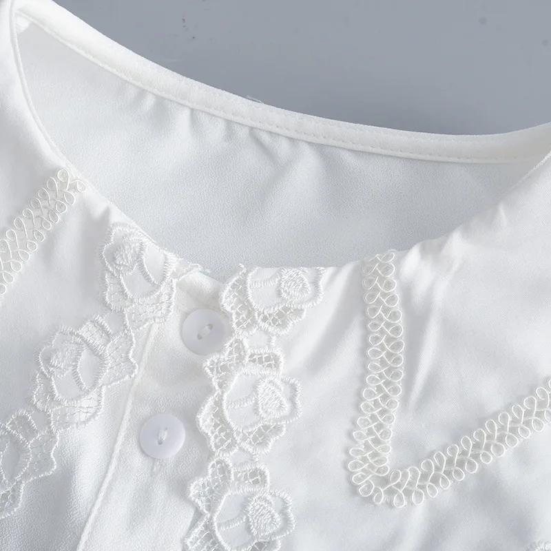 Girls Hollow Out Lapel Fake Collar for Women's Shirt Detachable Collars Half Shirt Top Removable Sweater Shirt False Collar