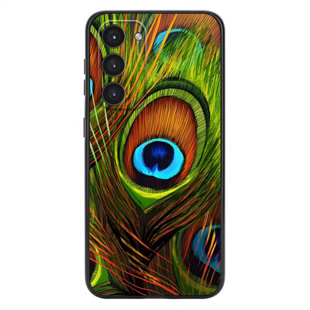 

Elegant Peacock Pattern Luxury Phone Case For Samsung Galaxy A20,21s,22,31,32,52,53,72,73,80,91 Soft Silicone Black Cover Samsung a72