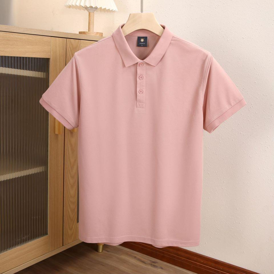 Oddychające Wygodne Bluzki Styl Casual Koszule Jednokolorowe Męskie i Damskie Koszule z Krótkim Rękawem z Klapami Letnia Odzież Robocza T-shirt YG-920J