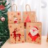 Kraft Paper Bag Christmas Packaging Gift Paper Handbag Santa Claus Snowman Pattern Merry Christmas Home Party Decor Candy Sack