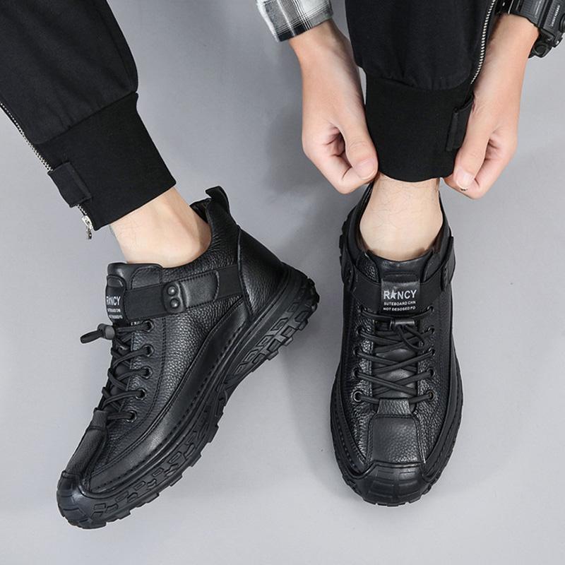 Модные мужские зимние ботинки из натуральной коровьей кожи — фото 2