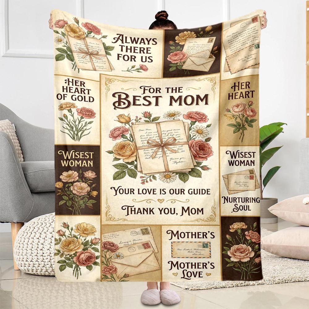Mom's Heart And Love Blanket Suitable for Sofas,travel, Living Rooms Also a Good Gift for Friends and Family Suitable for All Seasons.