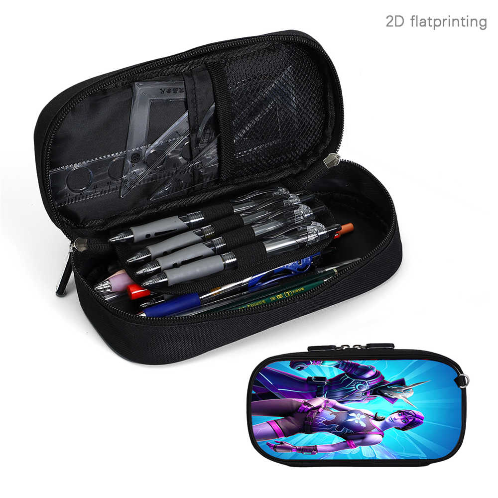 Fortnite Cartoon Lightweight Multi-Function Pencil Pouch, Unisex Kids Aged 6-14 Light Portable Student Stationery Storage Case