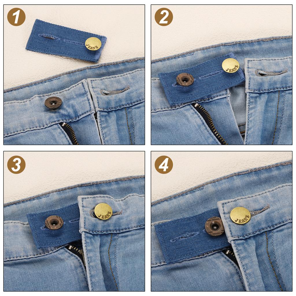 6Pcs Button Extenders for Pants Adjustable Pants Button Expanders Faux Leather Waist Extenders for Women Men Trousers 2.4x1"