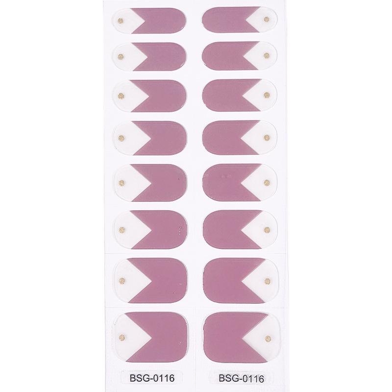 Gel Nail Sticker New Gold Color Semi-baked Nail Sticker Decoration