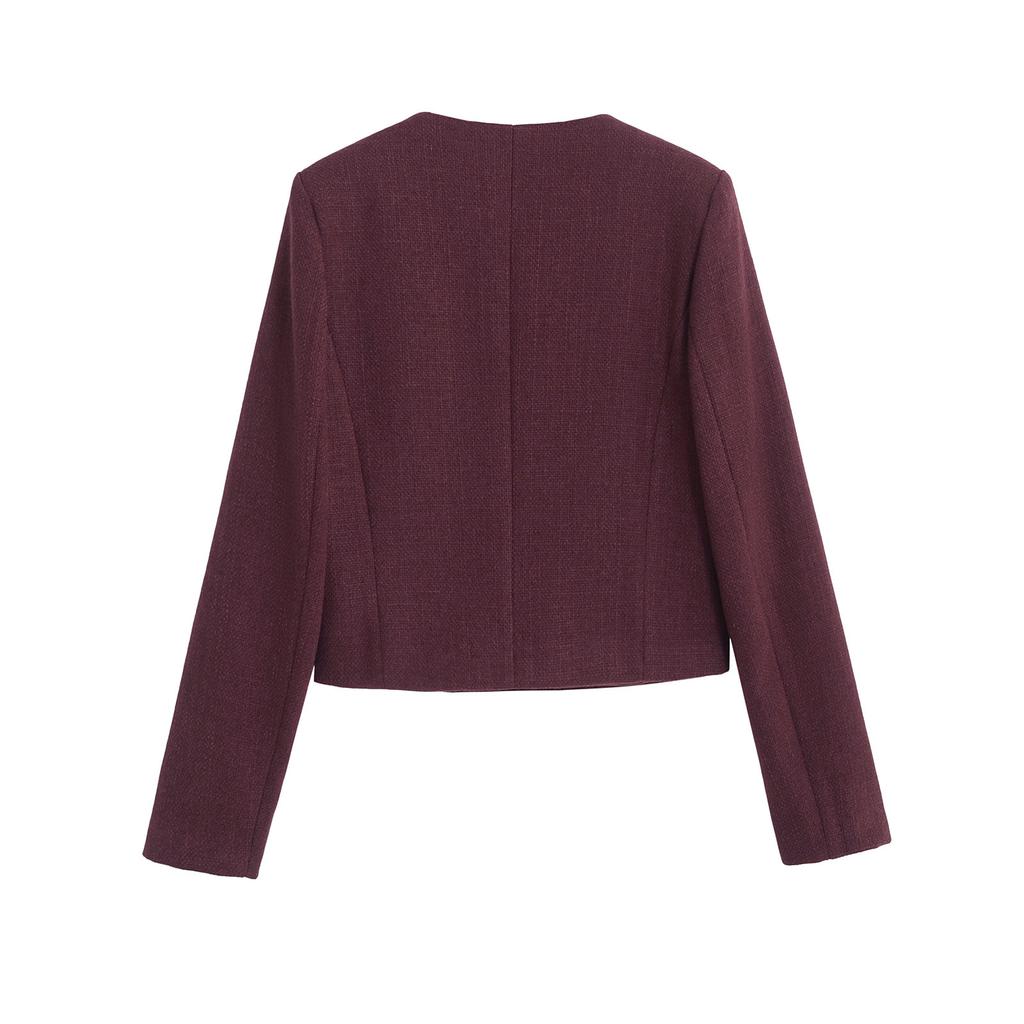 Autumn new women's style design sense fashion versatile casual button coat