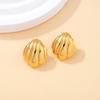 Versatile Gold-Plated Titanium Steel Stud Earrings - Light Luxury Retro Style for Women
