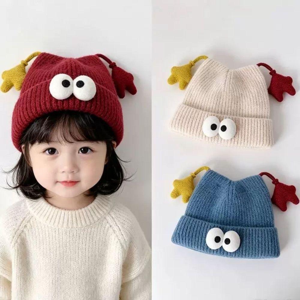 Thick Knit Kids Hat Polyester Toddler Hat Cute Baby Beanie Daily