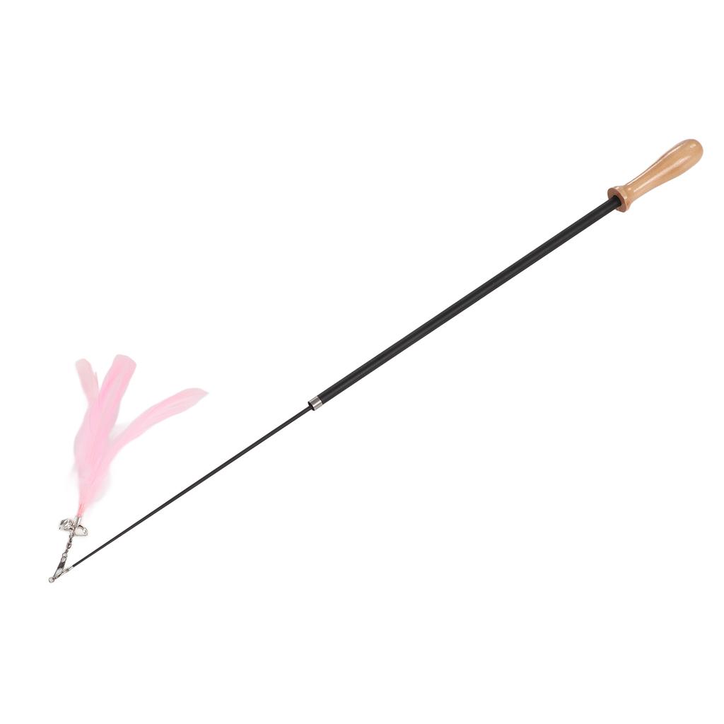 Katzen-Teaser-Stab Einziehbar Interaktives Katzenfeder-Spielzeug mit Glocke für Katze KätzchenPink