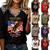 Top Casual de Moda para Mujer con Estampado del Día de la Independencia