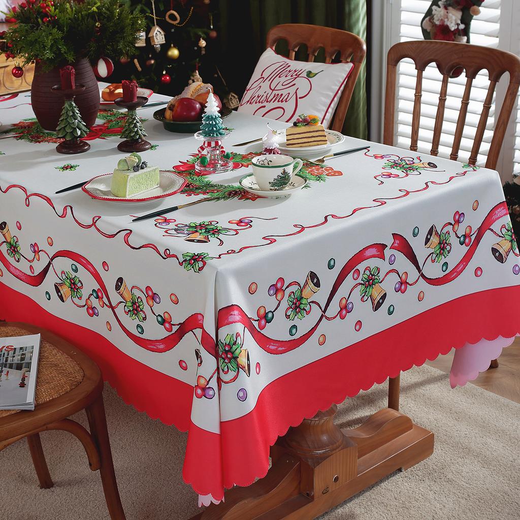 New Christmas Table Cloth Printed Rectangular Home Living Room Table Cloth Festive Party Atmosphere Beautification Decoration