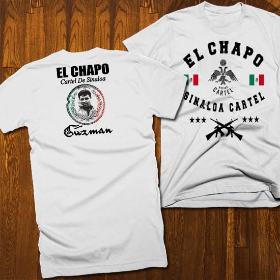 

gangster t-shirt El Chapo Sinaloa Cartel King Boss Street hustle White Tee 4XL