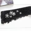 Fashion Cotton Lace Fake Crystal Beads Lace Leaves Detachable Collar Elegant White Color Fake Collar Ladies Blouse