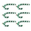 6Pcs Christmas Candy Cane Ornament Glitter Plastic Christmas Tree Hanging Pendant Decoration for Holiday Party Favors