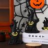 1-10PCS Halloween LED Ghost Face Tree Statue with BatterySpooky Tree Demon Statue Tabletop Bark Face Figurine for Indoor Outdoor