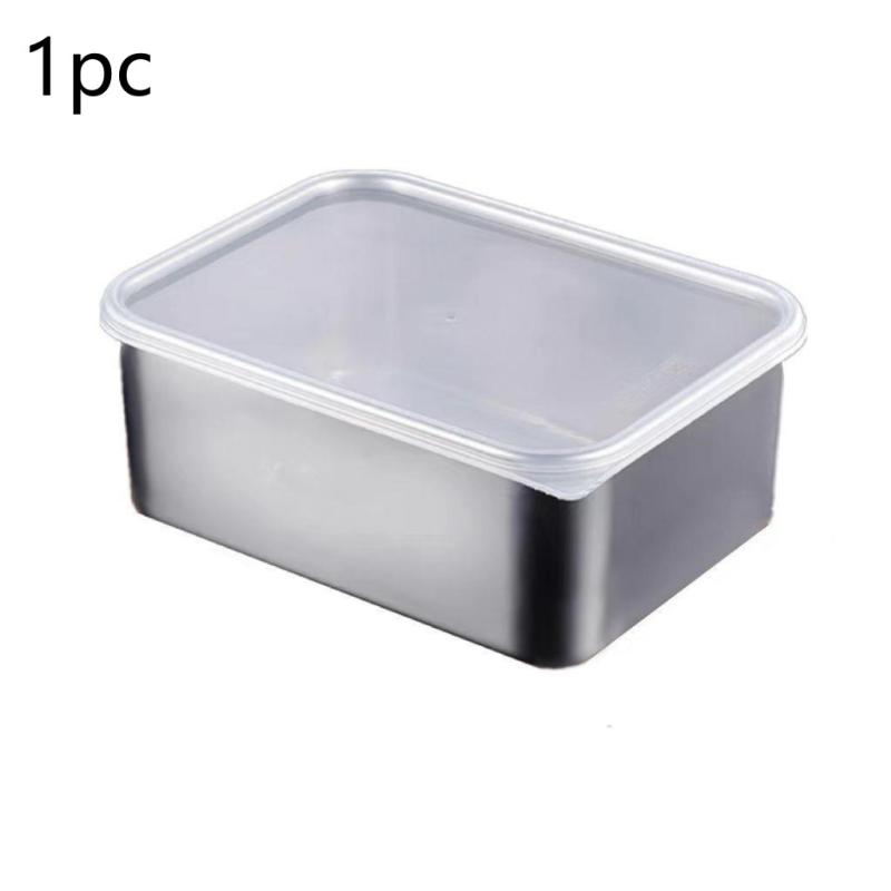 1Pcs/2Pcs Stainless Steel Food Storage Containers With Lids Leakproof Stackable Reusable For Camping Picnics School