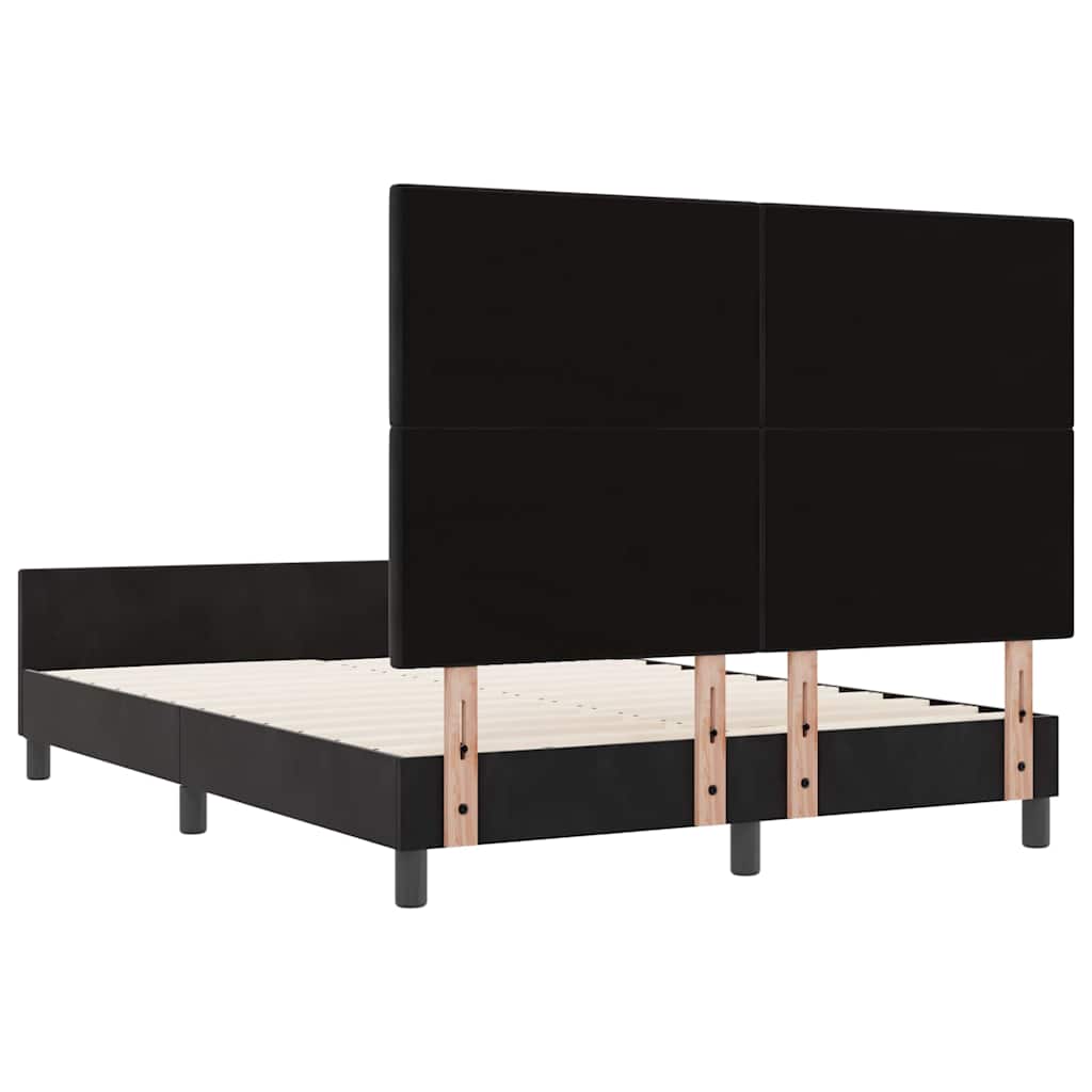 Box Spring Bed with Headboard Black 140 x 190 cm Velvet