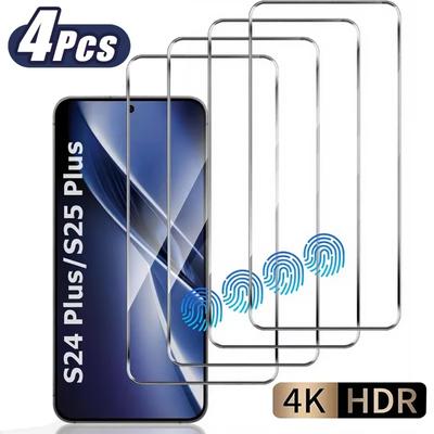 4Pcs Full Cover HD Tempered Glass Screen Protector For Samsung Galaxy S26 S25 Edge S24 Ultra S23 S22 S21 Plus S24 S25 S23 FE S20FE Note20 Glass Film