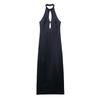 Women's Clothing Autumn New, Silk Satin Texture Open Design Suspender Dress