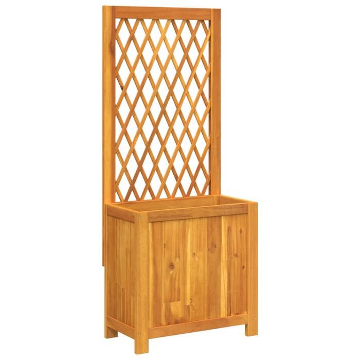 VidaXL Jardinière avec treillis 55x29,5x132 cm bois massif d'acacia, jardinière de jardin, jardinière de patio, boîte à 364900