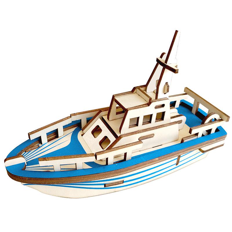 3D Wooden Lifeboat Puzzle Model - Kids' Toy & Boys' Birthday Gift