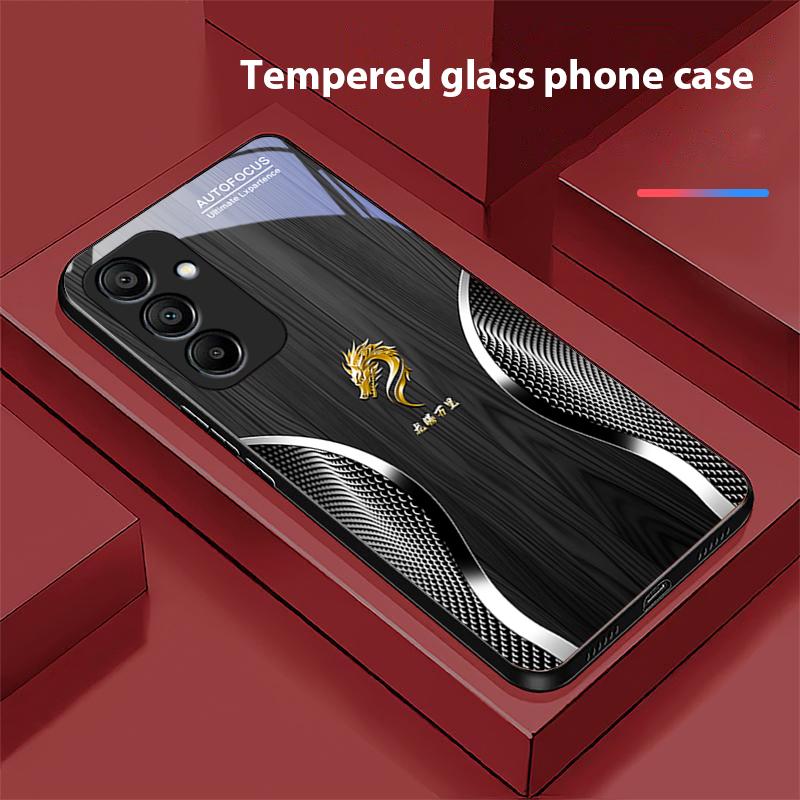 Hölzerner Drache Schwarz Für Samsung Galaxy A15 5G 54 4G 51 50 24 35 90 71 12 51 53 52S 80 22 34 Schwarze Hartglas Handyhülle
