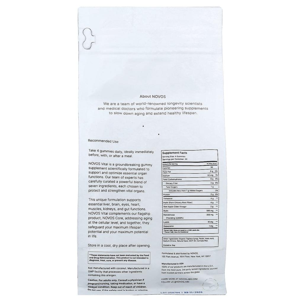 NOVOS, Novos Vital, Tropical Flavor, 120 Gummies