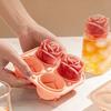4 Grids Rose Ice Mold Reusable Silicone Ice Box Ice Ball Mold For Summer Dessert Whiskey Drinks Home Bar Accessories