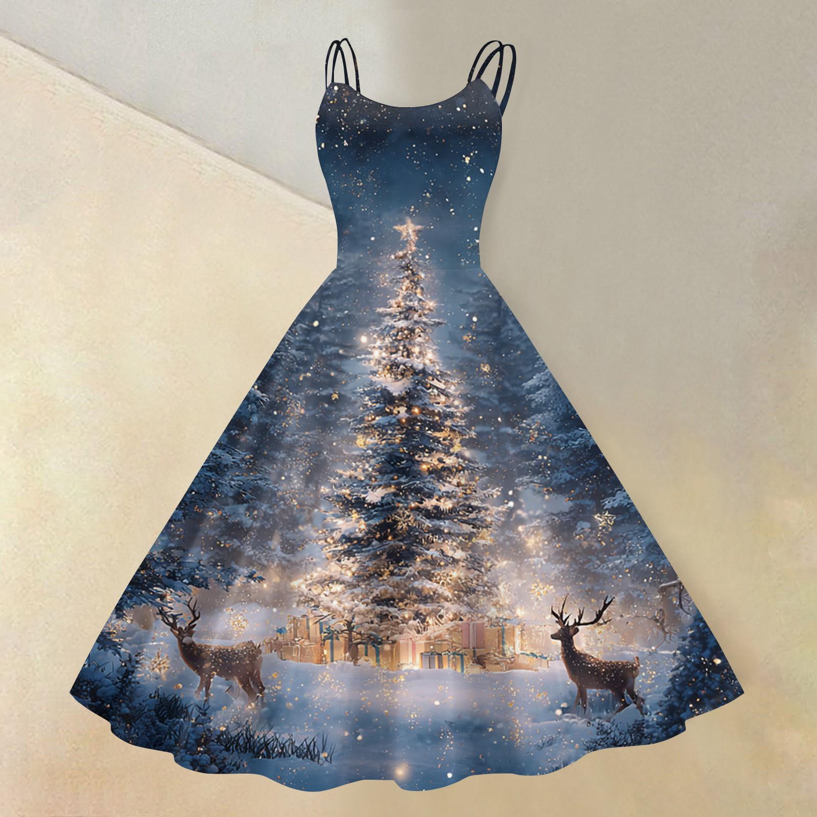 

Женское сексуальное платье с рождественским принтом, открытыми плечами, в стиле панк-ретро M