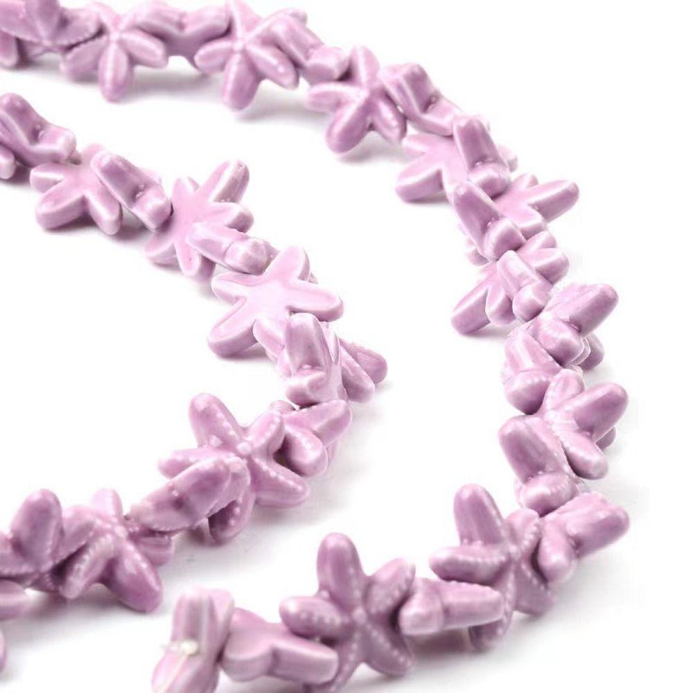 10pcs Handmade Craft Ceramic Spacer Loose Beads Ceramic Jewelry Making Material Starfish Bead Women