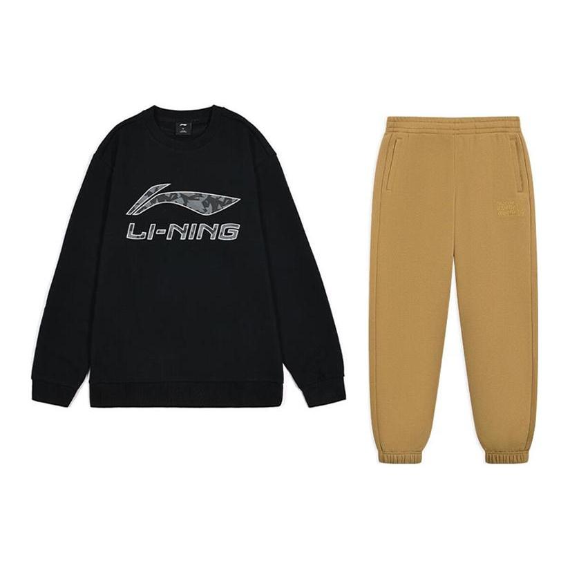 Li Ning Sweatshirt Sets Men s Crew Neck Moderate AWDTC71-1+AKLSC95-2 S