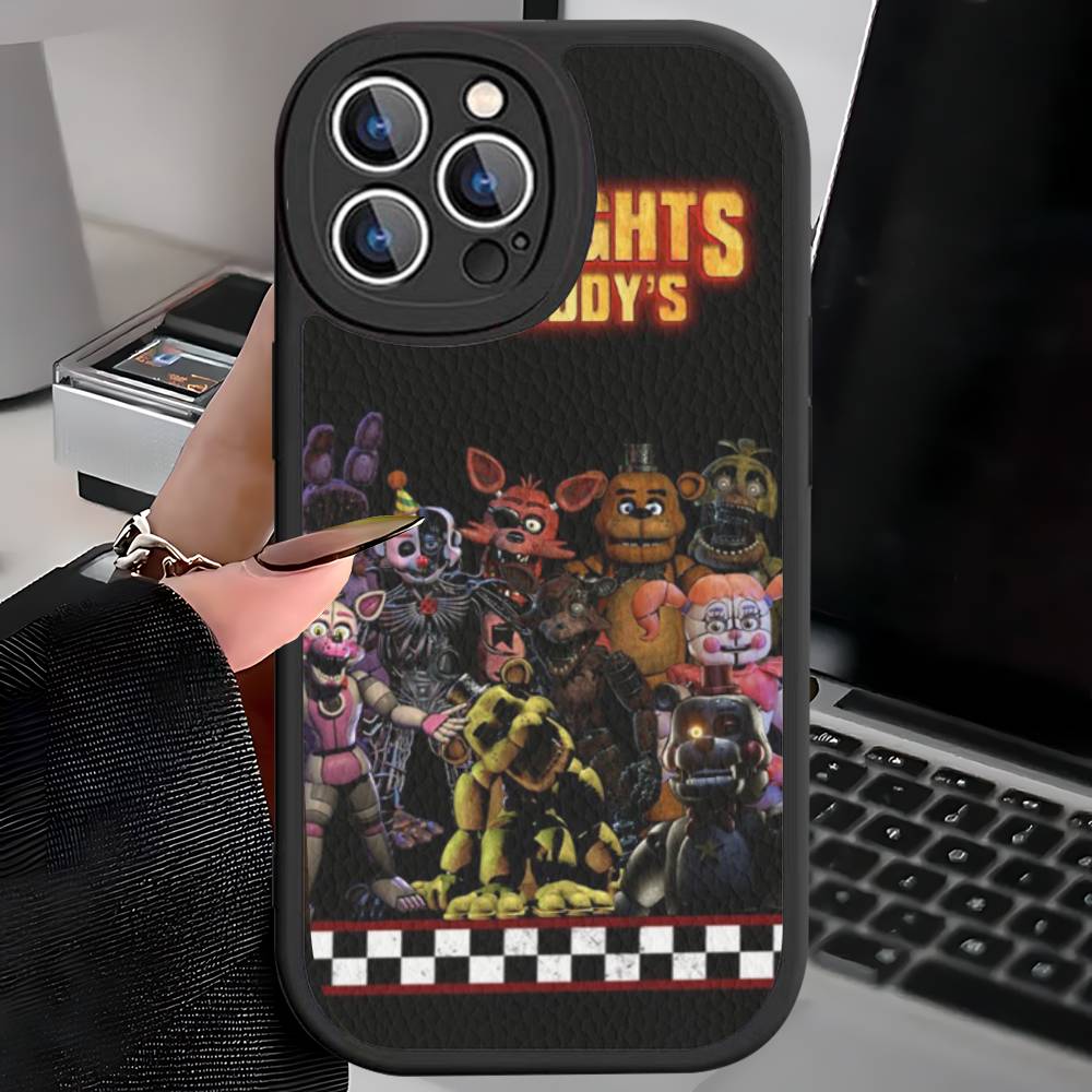 F-FNAF Five-nights-At-Freddys Leather Phone Case for iPhone 15 14 13 Pro Max 12 11 16 Plus Phone Cover