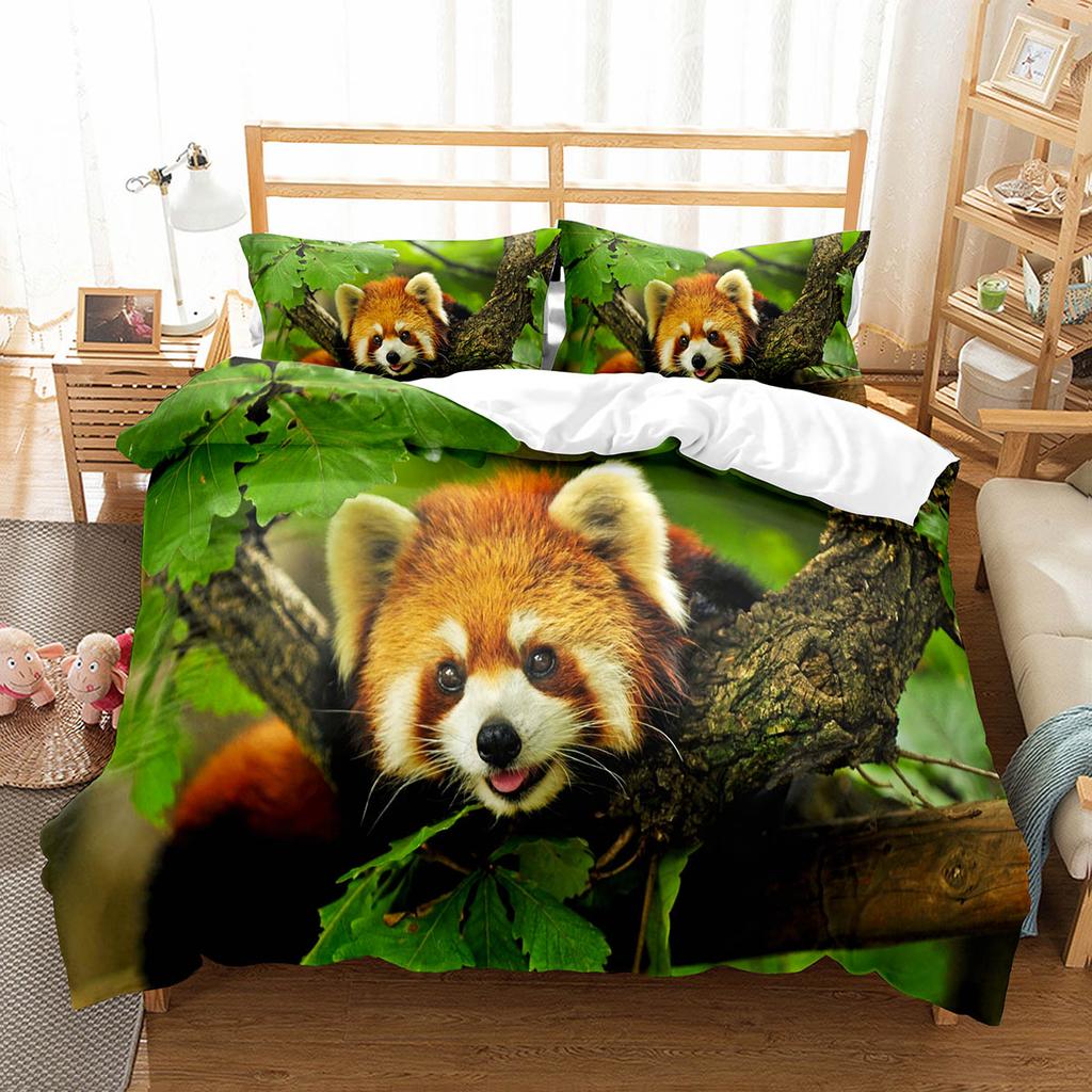 Brown Raccoon King Queen Double Full Duvet Cover Lovely Animal Bedding Set Wildlife Quilt Cover 2/3pcs Polyester Comforter Cover