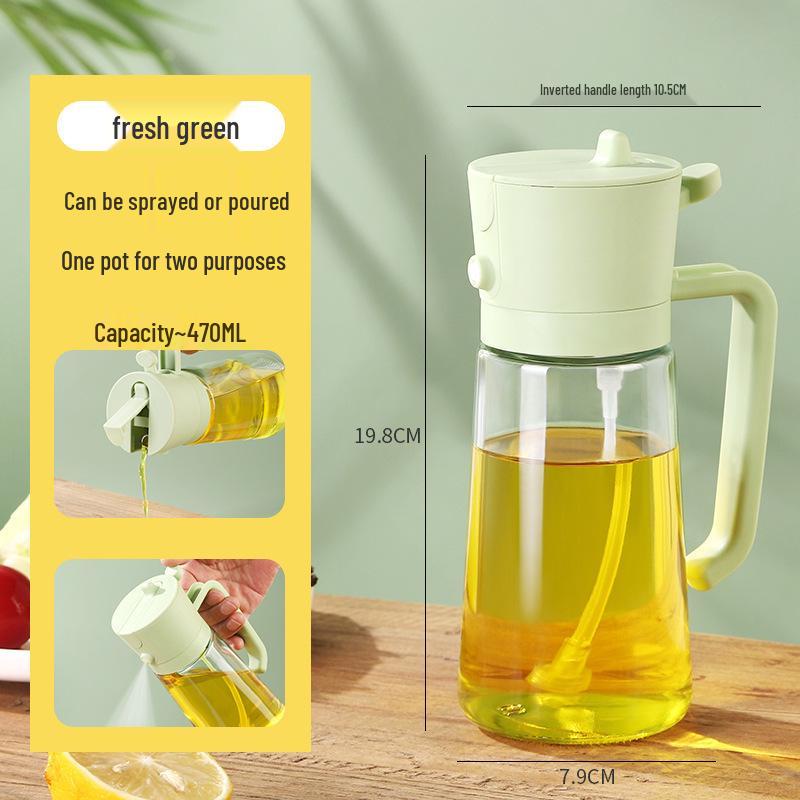 470ml Non-Drip Dual-Use Oil Spray & Pour Bottle with Automatic Closure
