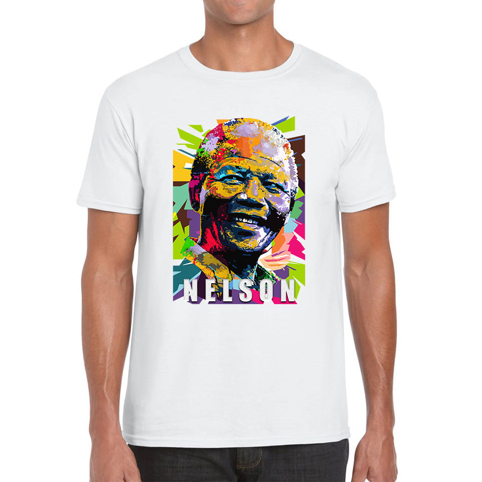 Nelson Mandela African freedom justice Political Leader Former President of South Africa Mens Tee Top S