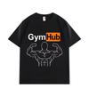 GymHub Minimalistisches Bedrucktes Herren-T-Shirt 100% Baumwolle Oversized Fitness-Events Grafik-T-Shirts für Damen Oberteile T-Shirts Streetwear