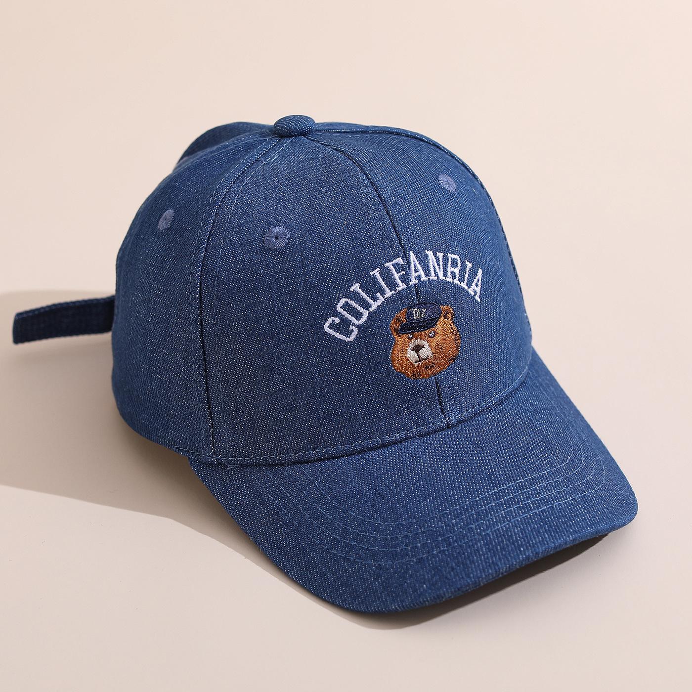 

Kids Baseball Cap 52cm 2-6 Years Cute Bear Embroidery Hat Girls Boys Toddler Baby Adjustable Sun Visor Children Caps 52CM&2-6 years