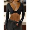 American Women's Sports Yoga Tube Top Long-sleeved Hollow Vest Sexy T-shirt