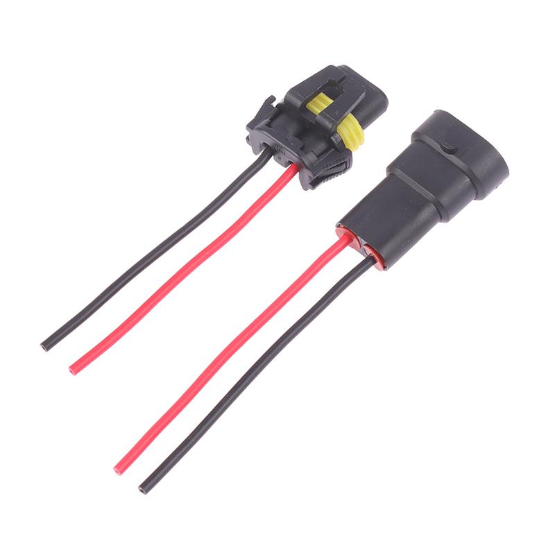 1/2Pcs 9005 Single Slot With Wire 10Cm Bulb Socket Headlight Fog Lamp Male Plug Adapter Waterproof Automotive Connector