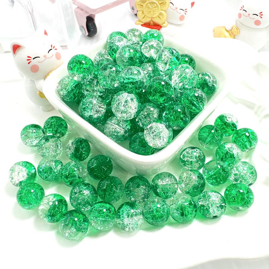 10mm Crackle Glass Round Beads, Loose Spacer Beads DIY Accessories for Bracelet Making 50pcs