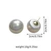 Vintage Red Baroque Pearl Stud Earrings Large Elegant Statement Drop Jewelry for Women