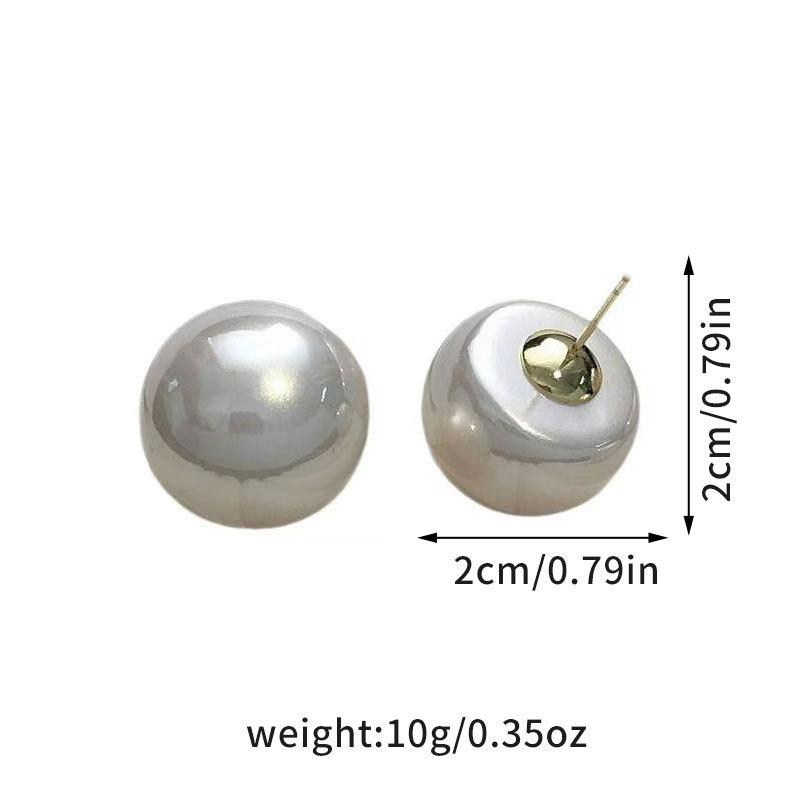Vintage Red Baroque Pearl Stud Earrings Large Elegant Statement Drop Jewelry for Women
