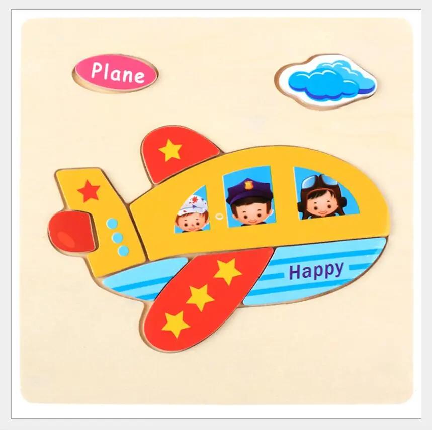 1pc 14.7cm/5.79in Wooden 3D Puzzles Jigsaw Game Cartoon Animal Pattern Kids Montessori Early Educational Toys for Children