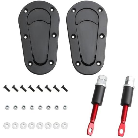 Unifizz Universal Racing Car Hood Pin Engine Bonnet Latch Lock Kit Flush Hood Latch and Pin Kit - Black