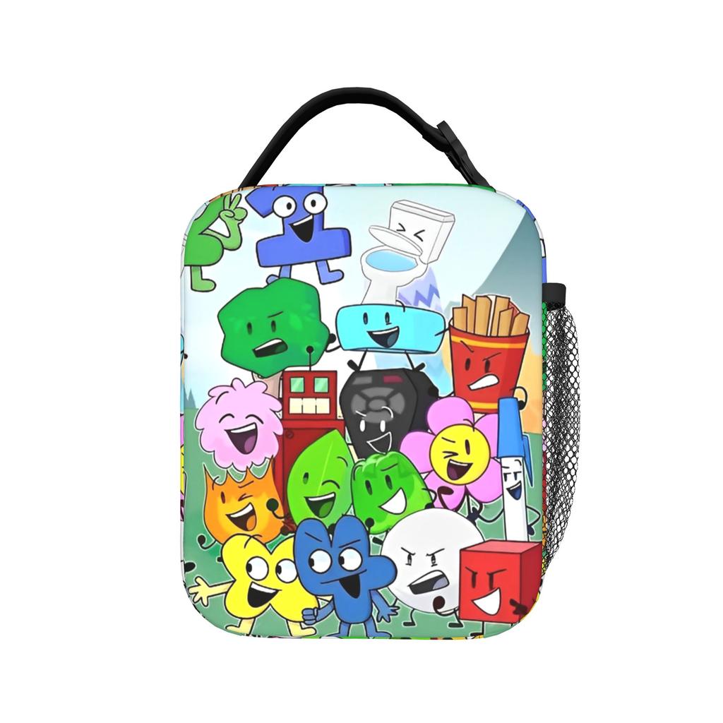 BFDI Cartoon Isolierte Lunchtasche Kühltasche Wiederverwendbar, Essensbehälter Battle for Dream Island Große Tragetasche Brotdose Strand Outdoor