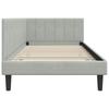 L Shaped Bed Frame with Headboard Light Grey 100 Cm X 200 Cm Velvet